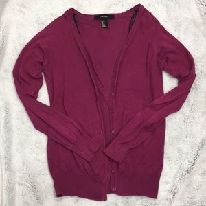 F21 purple long sleeve cardigan
